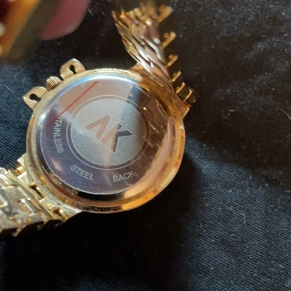 Hip Hop CZ Stone Paved Gold Stainless Steel Sparkling with Rhinestones Unisex